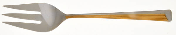Corinthian Gold (Stainless, Gold Accent) Medium Solid Cold Meat Serving Fork