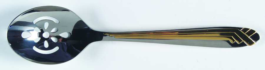 Connection Gold (Stainless) Pierced Tablespoon (Serving Spoon)