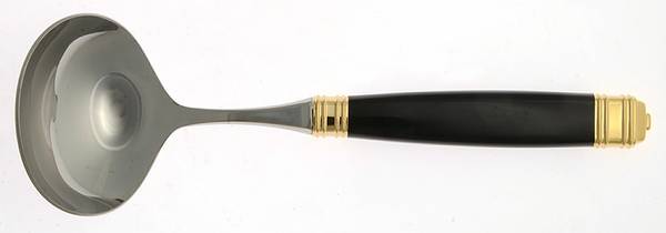 Continental-Black (Stainless-Gold Accent) Solid Gravy Ladle