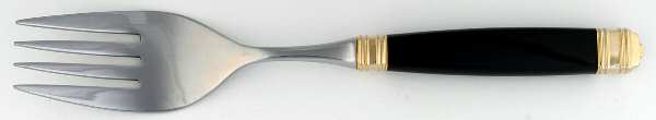 Continental-Black (Stainless-Gold Accent) Medium Solid Cold Meat Serving Fork