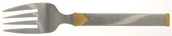Direction (Gold Accent) Medium Solid Cold Meat Serving Fork