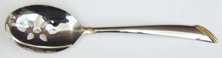 Eclipse Gold (Stainless, Gold Accent) Pierced Tablespoon (Serving Spoon)
