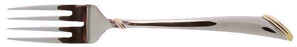 Eclipse Gold (Stainless, Gold Accent) Large Solid Cold Meat Serving Fork