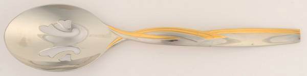 Empire Gold (Stainless, Gold Accent) Pierced Tablespoon (Serving Spoon)