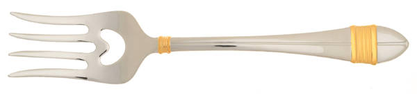 Ensign Gold (Stainless, Gold Accent) Large Solid Cold Meat Serving Fork
