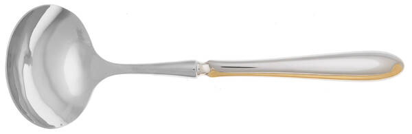 Estasi (Stainless, Gold Accent) Gravy Ladle with No Spout Stainless Bowl HC