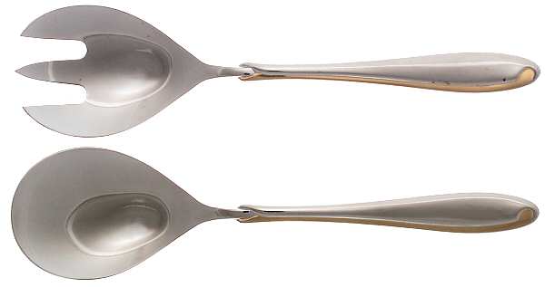 Estasi (Stainless, Gold Accent) (2 Pc) Solid Salad Set