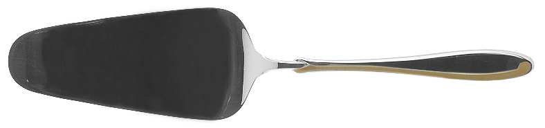 Estasi (Stainless, Gold Accent) Cake Server, Solid Piece