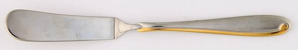 Estasi (Stainless, Gold Accent) Flat Handle Master Butter Knife