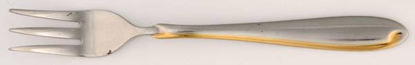 Estasi (Stainless, Gold Accent) Cocktail/Seafood Fork