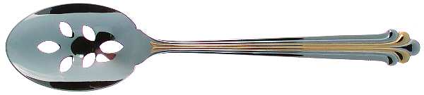 Gotham Gold (Stainless-Gold Accent) Pierced Tablespoon (Serving Spoon)