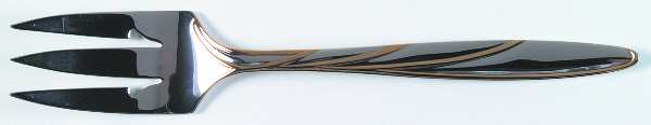 Latitudes Gold (Stainless, Gold Accent) Large Solid Cold Meat Serving Fork