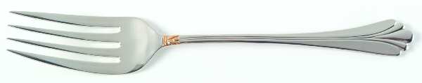 Lyons (Stainless, Gold Accent) Large Solid Cold Meat Serving Fork