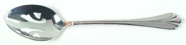 Lyons (Stainless, Gold Accent) Pierced Tablespoon (Serving Spoon)