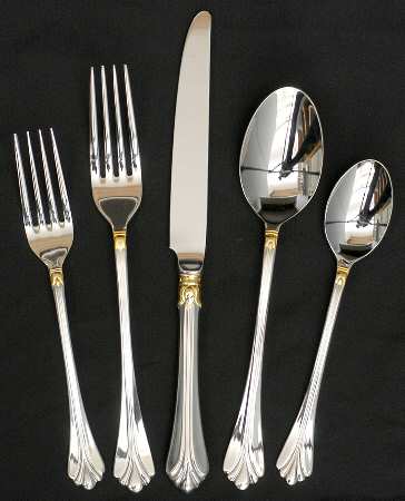 Lyons (Stainless, Gold Accent) 5 Piece Place Setting
