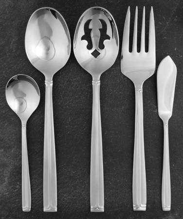 Meridian Satin (Stainless, Frost Handle) 5 Piece Hostess Set