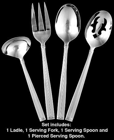 Meridian Satin (Stainless, Frost Handle) 4 Piece Set