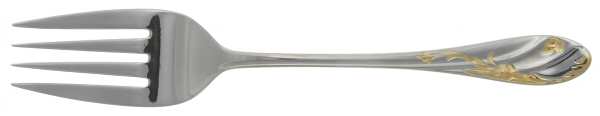 Monticello-Gold Accent (Stainless, Gold Accent) Medium Solid Cold Meat Serving Fork