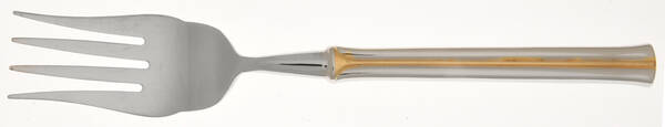 Newport Gold (Stainless, Gold Accent) Cold Meat Fork Large, Stainless Tines HC