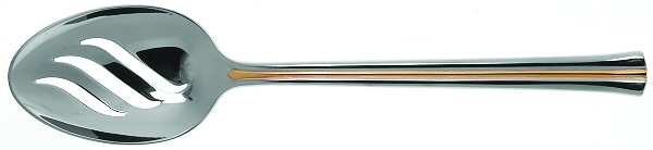 Newport Gold (Stainless, Gold Accent) Pierced Tablespoon (Serving Spoon)