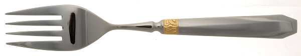 Normandy (Stainless, Gold Accent) Large Solid Cold Meat Serving Fork
