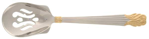Pericles Gold (Stainless, Gold Accent) Pierced Tablespoon (Serving Spoon)