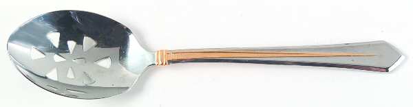 Pinnacle Gold (Stainless, Gold Accent) Pierced Tablespoon (Serving Spoon)