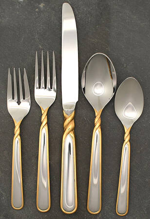 Pirouette (Stainless, Gold Accent) 5 Piece Place Setting