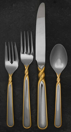 Pirouette (Stainless, Gold Accent) 4 Piece Place Setting