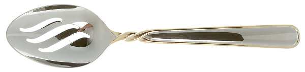 Pirouette (Stainless, Gold Accent) Pierced Tablespoon (Serving Spoon)