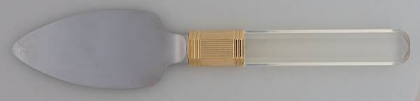 Prisma (Stainless, Clear Handle, Gold Accents) Cheese Server with Stainless Blade