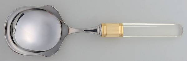 Prisma (Stainless, Clear Handle, Gold Accents) Solid Smooth Casserole Spoon