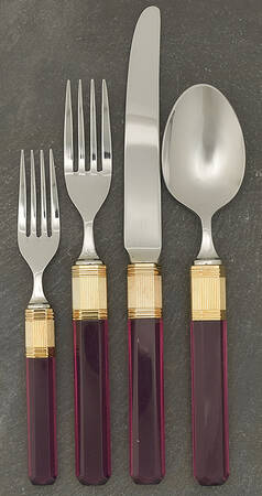 Prisma-Amethyst (Stainless, Gold Accent) 5 Piece Place Setting