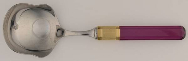 Prisma-Amethyst (Stainless, Gold Accent) Solid Smooth Casserole Spoon