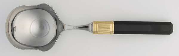 Prisma-Ebony (Stainless, Gold Accent) Solid Smooth Casserole Spoon