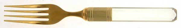 Prisma (Gold Electroplate, Clear) Individual Salad Fork