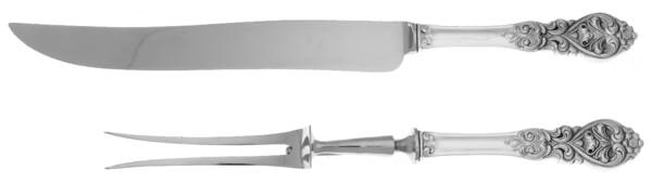 Valdres (Sterling) Large 2-Piece Roast Carving Set w/Stainless Blade