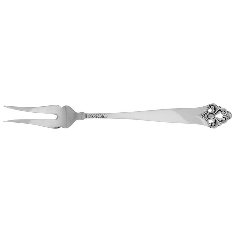 Lillemor (Sterling) Large Solid Cold Meat Serving Fork by T H Marthinsen Silver