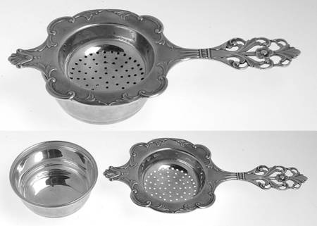 Viking Rose (Sterling) Tea Strainer Over Cup with Stand