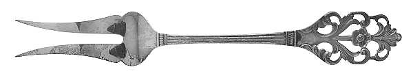 Viking Rose (Sterling) Small Solid Cold Meat Serving Fork