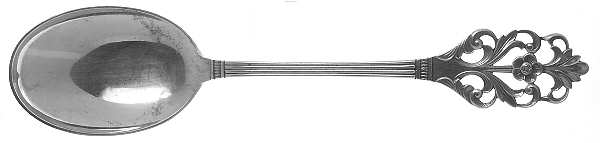 Viking Rose (Sterling) Solid Smooth Casserole Spoon by T H Marthinsen Silver