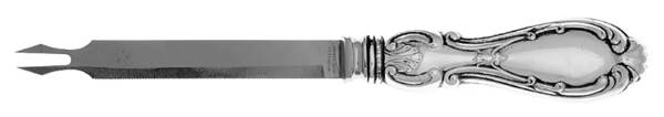 Orleans (STERLING) Cheese/Bar Knife Hollow Handle 2 Prong