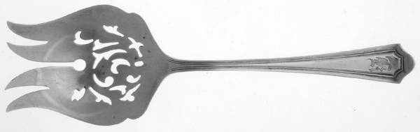 Mary Warren (Sterling, 1910-1932, Monograms) Solid Salad Serving Fork by Manchester