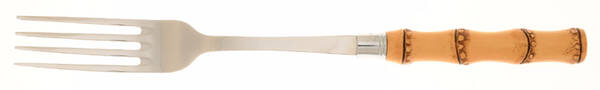 Bamboo Natural (Stainless) Large Solid Cold Meat Serving Fork
