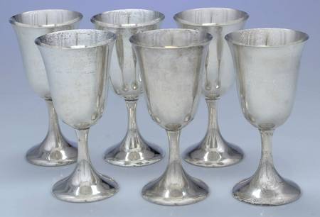 25X (Sterling, Hollowware) Water Goblet - Set of 6