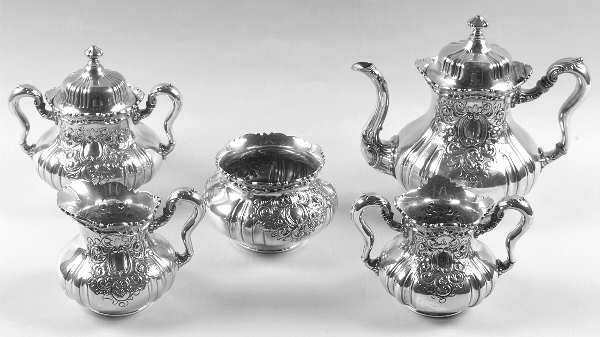2009 (Silverplate, Hollowware) 5-Piece Tea Set (TP, SU, WAB, CR, SUOM)