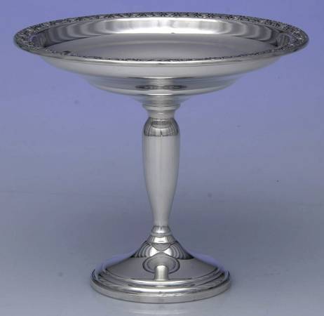 Royal Rose (Sterling, Hollowware) Weighted Round Compote (Height X Width)