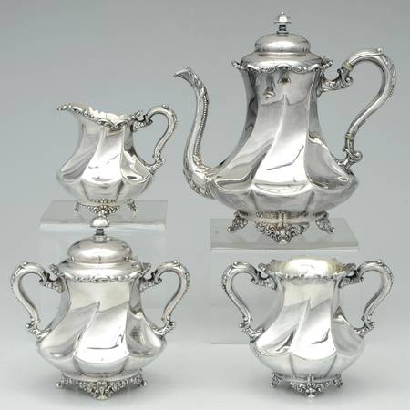 2024 (Silverplate, Hollowware) 4-Piece Coffee Set (CP, Cr, Su & Waste)