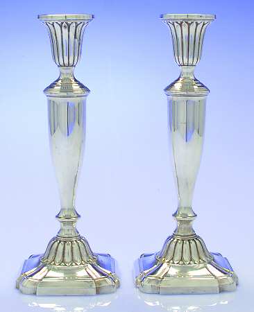 44 (Sterling, Hollowware) Pair of 9" Weighted Candlesticks