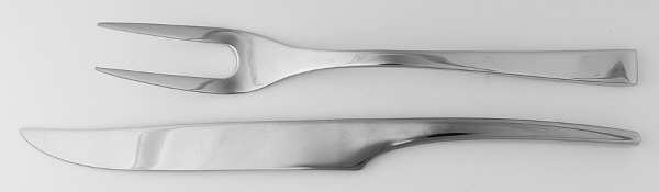 Wave Length (Stainless) Small Stainless Blade 2-Piece Steak Carving Set